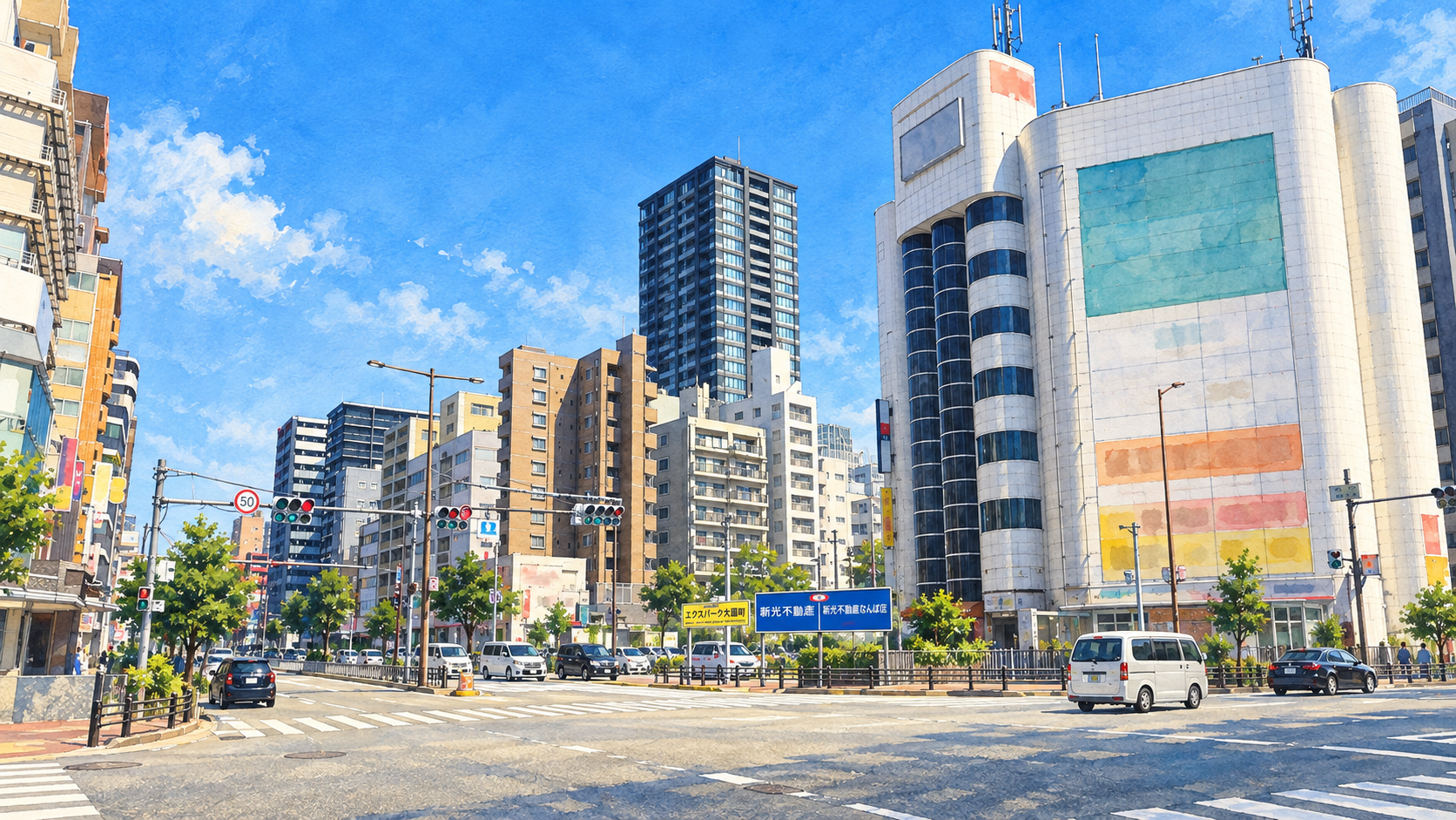大阪市浪速区・大国町の街並み